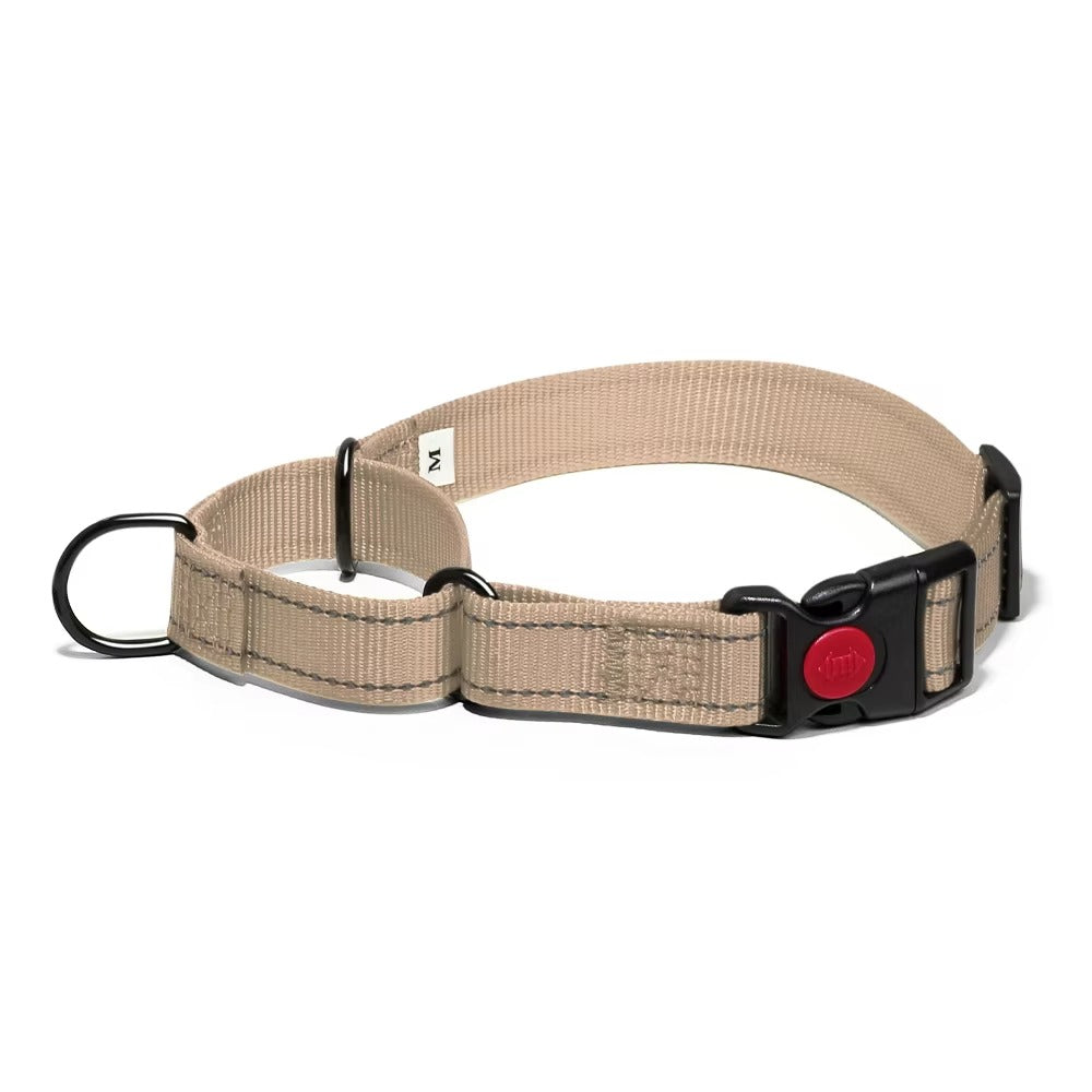Martingale Lockable Dog Collar, No Escape Loop with Reflective Stitching