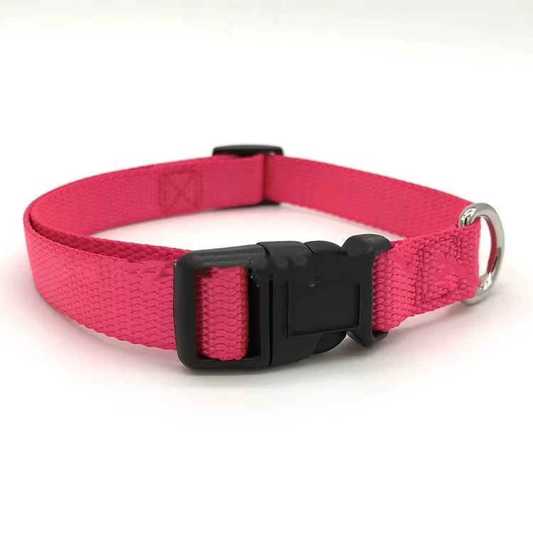 Lightweight Nylon Dog Collar, Soft Adjustable Everyday Collar in 7 Colours