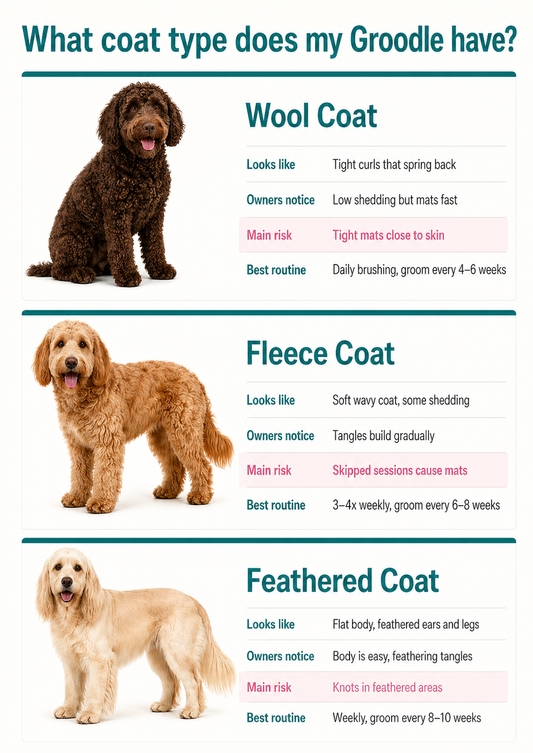 image showing different types of coats for a groodle
