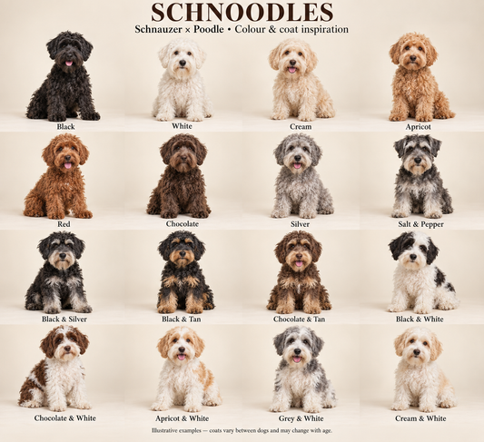 Schnoodle coat colours and textures