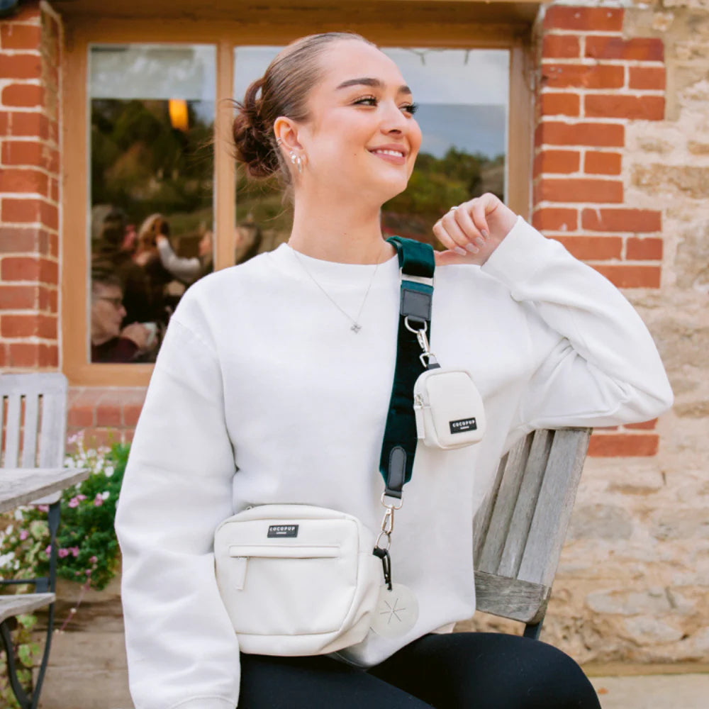 Cocopup London – Walking Bag Strap – Forest Green Velvet