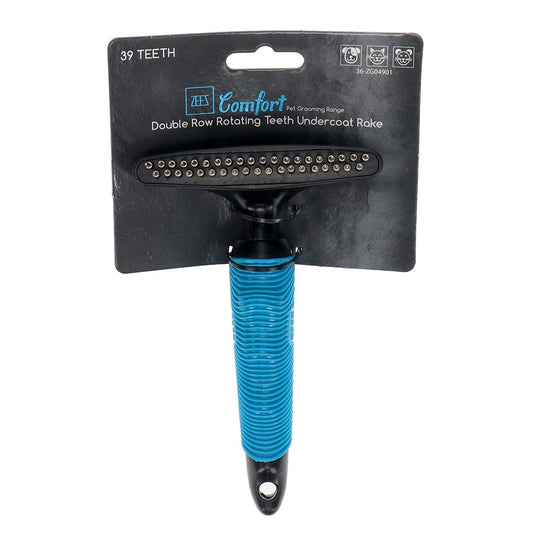 ZeeZ – Comfort – Double Row Rotating Teeth Undercoat Rake
