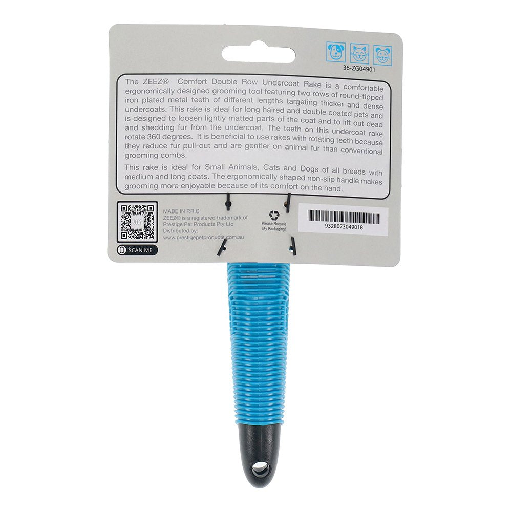 ZeeZ – Comfort – Double Row Rotating Teeth Undercoat Rake