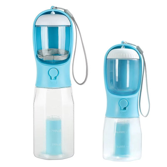 3-in-1 Travel Bottle: Water, Food & Poop Bag Dispenser