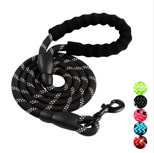 Mountain-Rope Dog Lead — Heavy-Duty 1.5m Lead with Reflective Threads