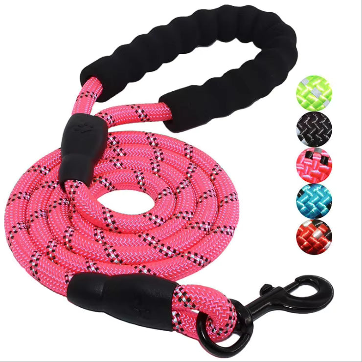 Mountain-Rope Dog Lead — Heavy-Duty 1.5m Lead with Reflective Threads