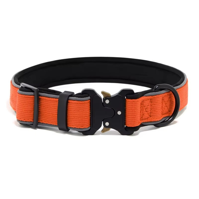 Padded Neoprene Dog Collar — Tactical Style with Zinc Alloy Buckle