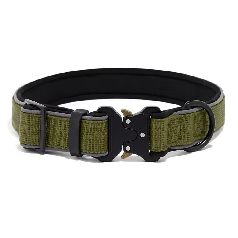 Padded Neoprene Dog Collar — Tactical Style with Zinc Alloy Buckle