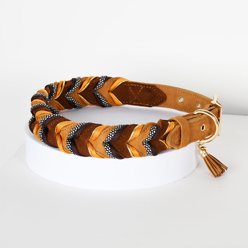 The Heritage Set — Hand-Braided Leather Collar & Lead