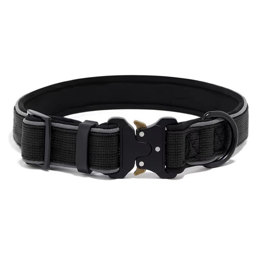 Padded Neoprene Dog Collar — Tactical Style with Zinc Alloy Buckle