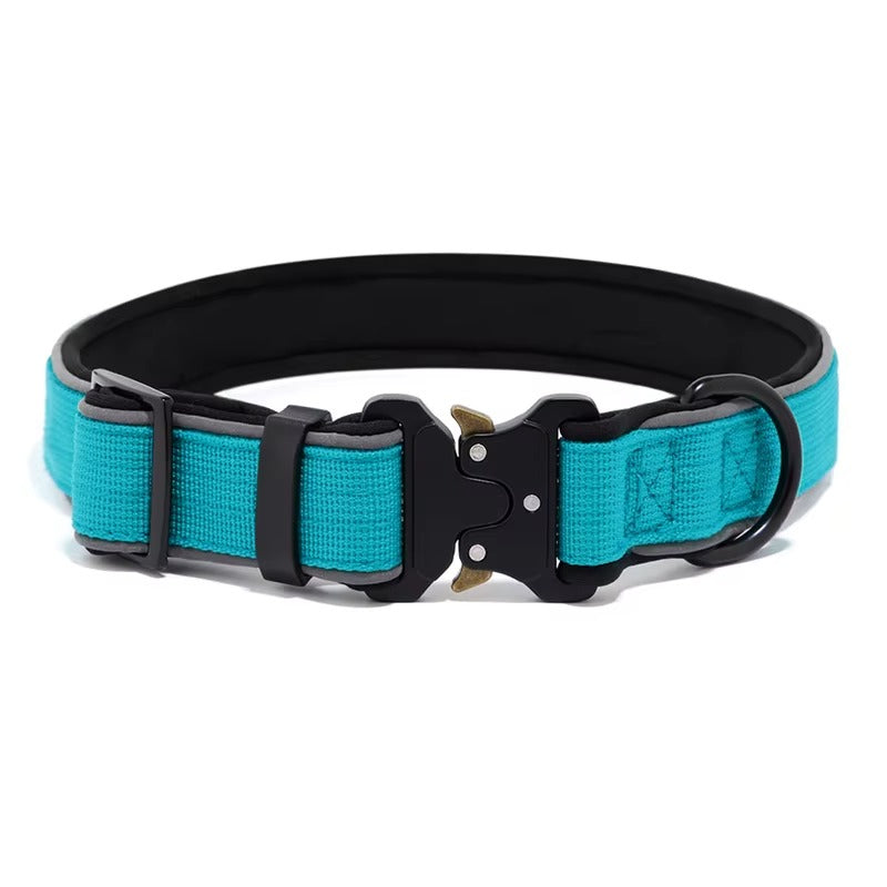 Padded Neoprene Dog Collar — Tactical Style with Zinc Alloy Buckle