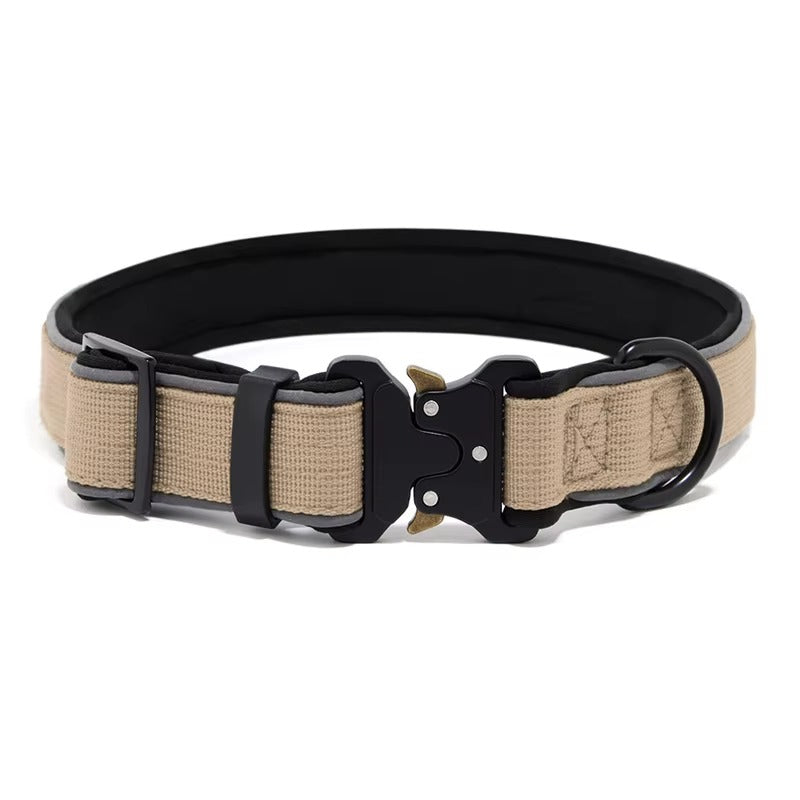 Padded Neoprene Dog Collar — Tactical Style with Zinc Alloy Buckle