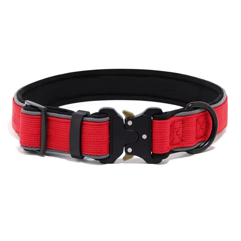 Padded Neoprene Dog Collar — Tactical Style with Zinc Alloy Buckle