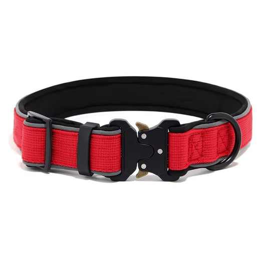 Padded Neoprene Dog Collar — Tactical Style with Zinc Alloy Buckle