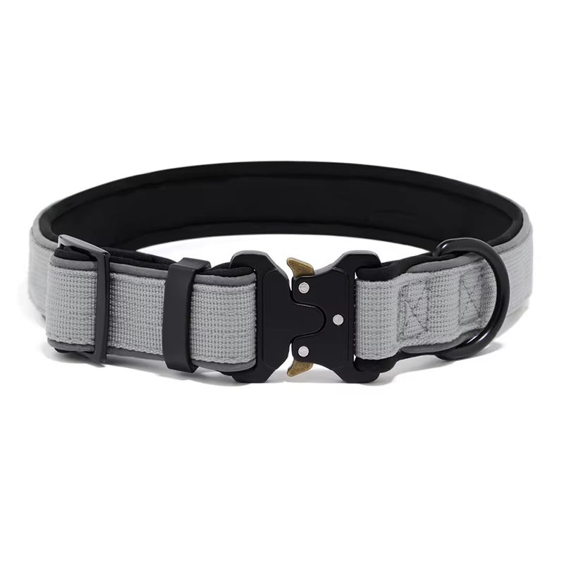 Padded Neoprene Dog Collar — Tactical Style with Zinc Alloy Buckle