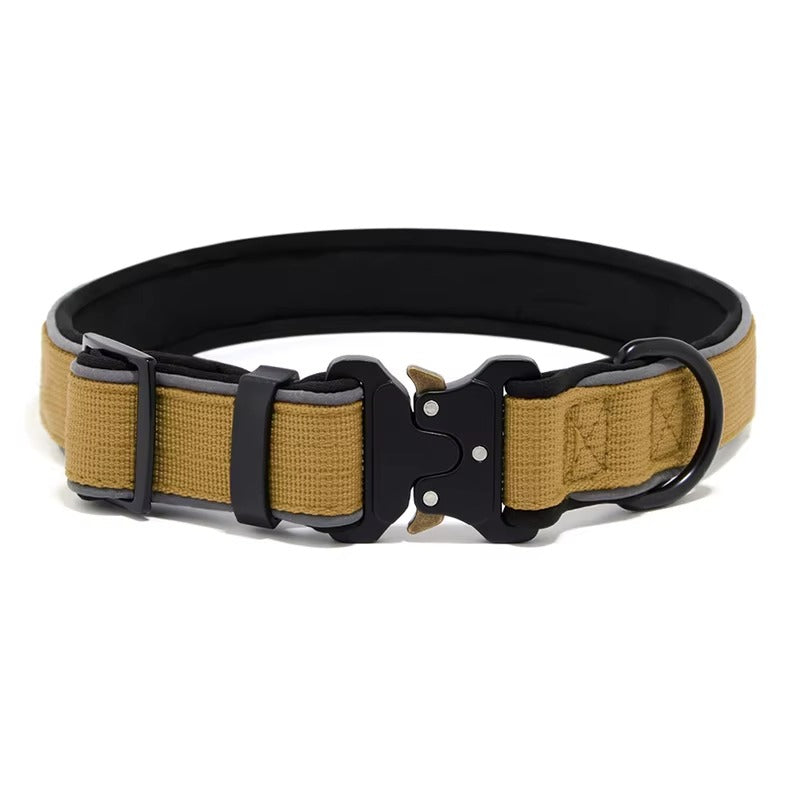 Padded Neoprene Dog Collar — Tactical Style with Zinc Alloy Buckle