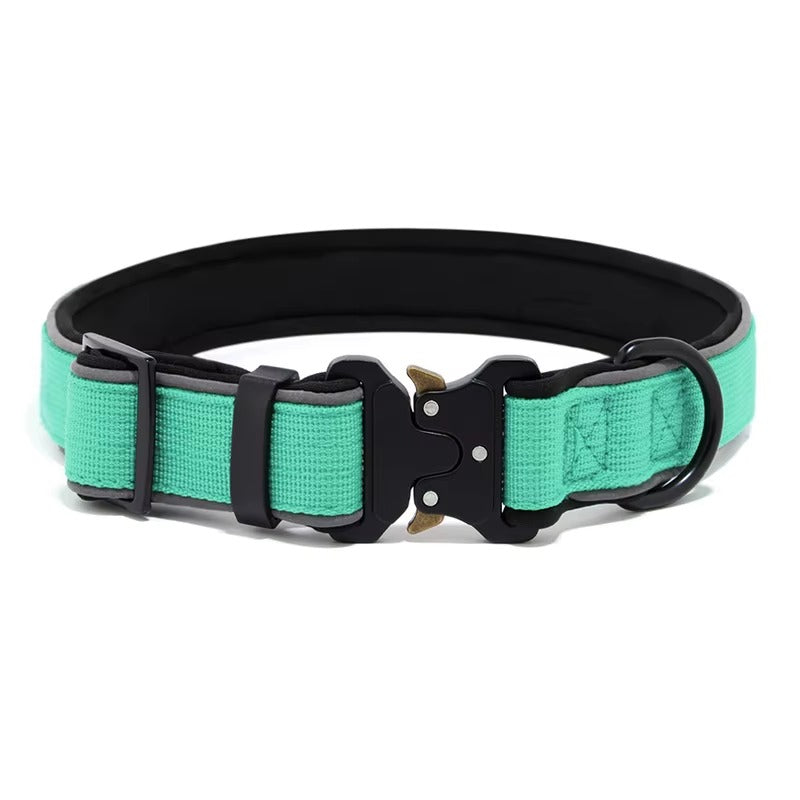 Padded Neoprene Dog Collar — Tactical Style with Zinc Alloy Buckle