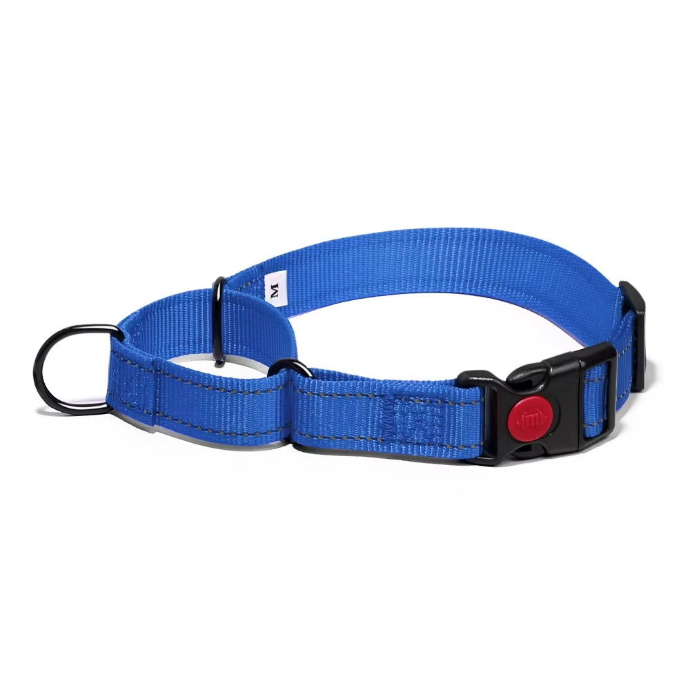 Martingale Lockable Dog Collar, No Escape Loop with Reflective Stitching