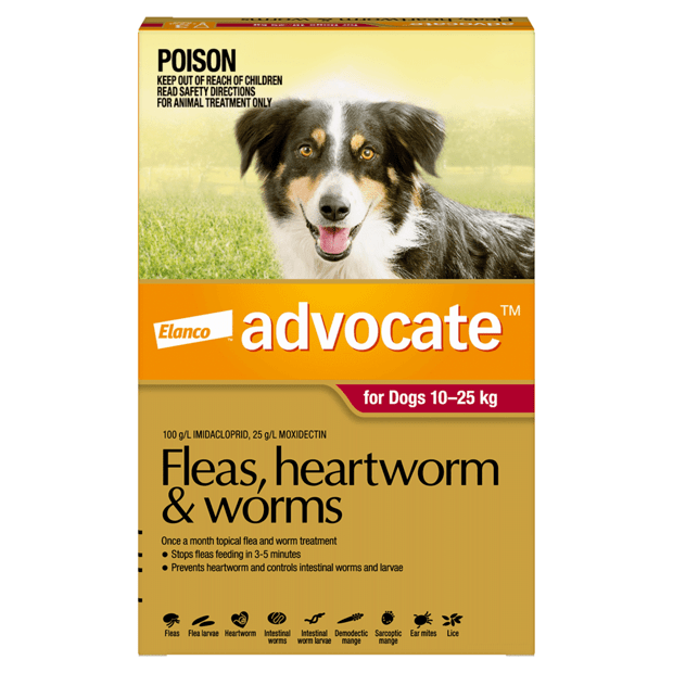 Advocate – For Dogs – Fleas, Heartworm & Worms – 1 Tube