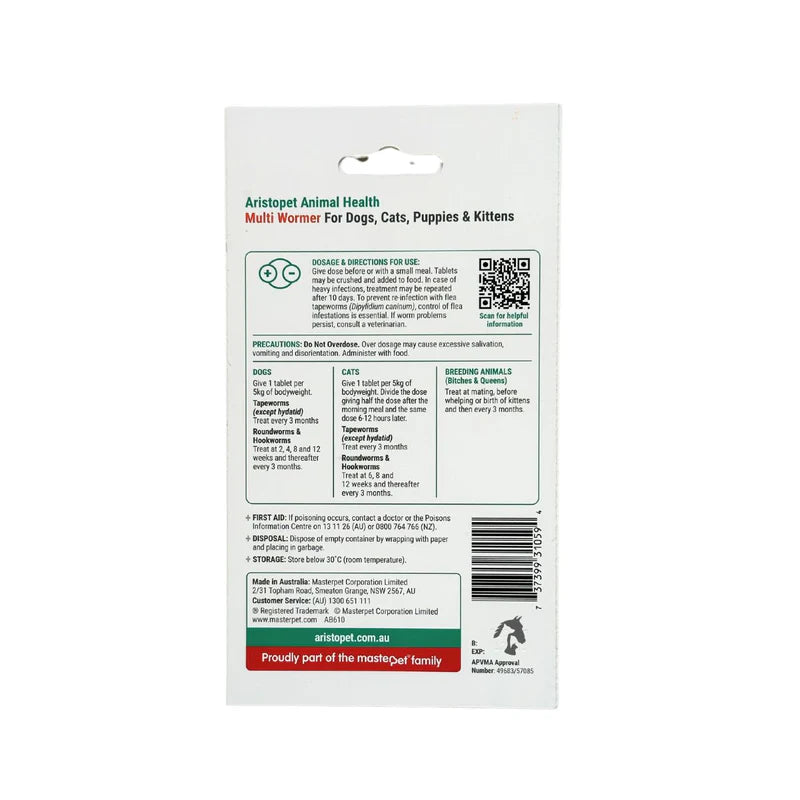 Aristopet – Multi Wormer for Dogs, Cats, Puppies & Kittens