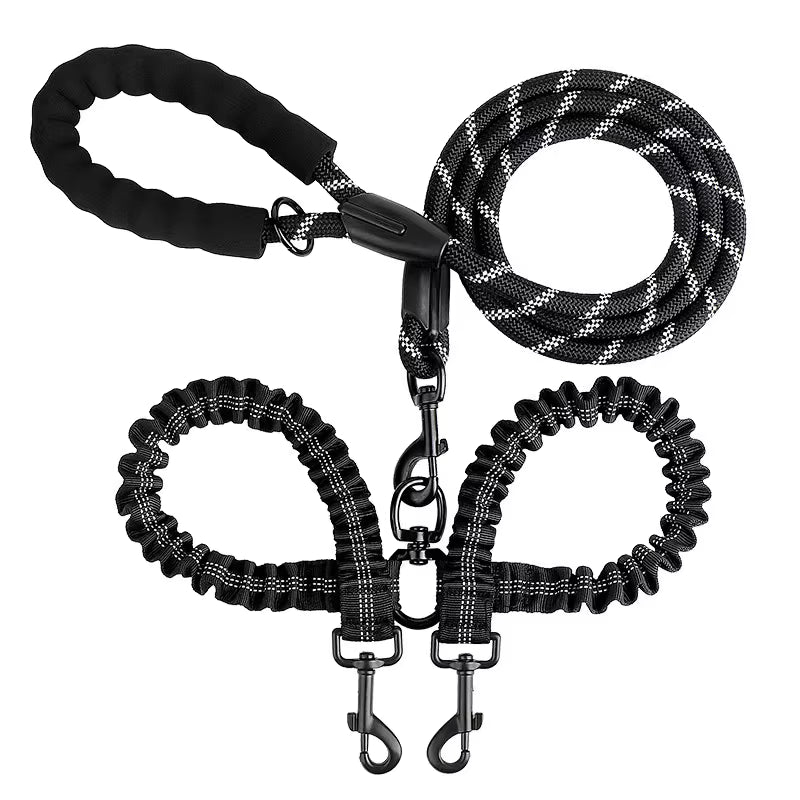 Dual-Handle Bungee Lead — One Lead for One Dog or Two