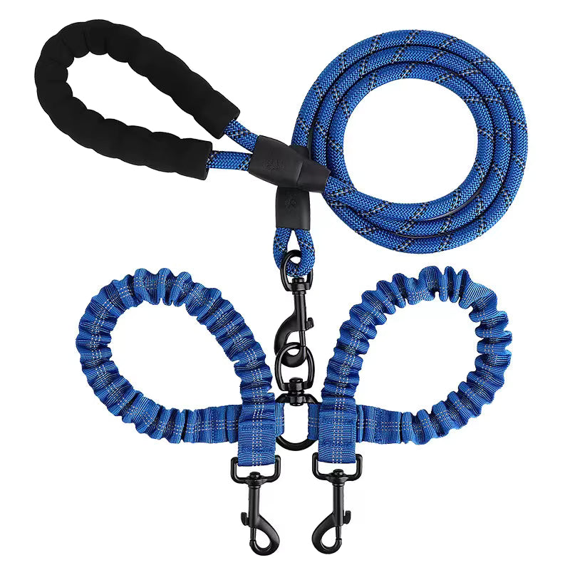 Dual-Handle Bungee Lead — One Lead for One Dog or Two