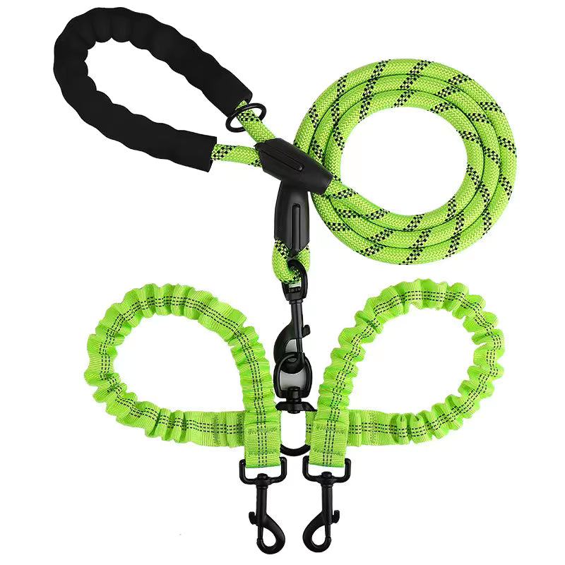 Dual-Handle Bungee Lead — One Lead for One Dog or Two