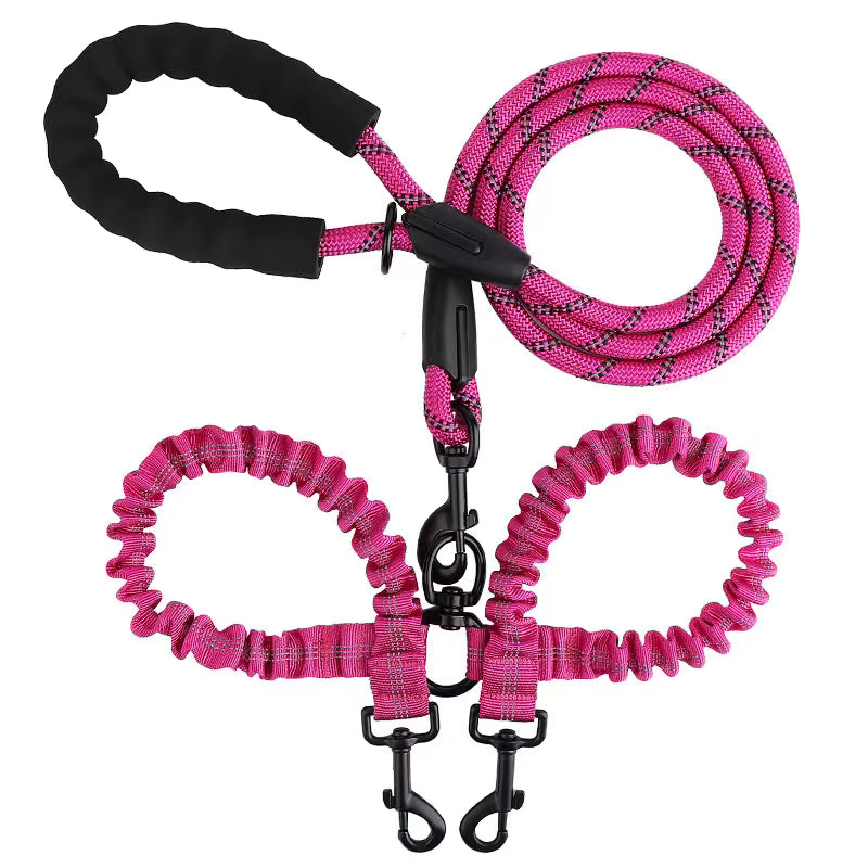 Dual-Handle Bungee Lead — One Lead for One Dog or Two