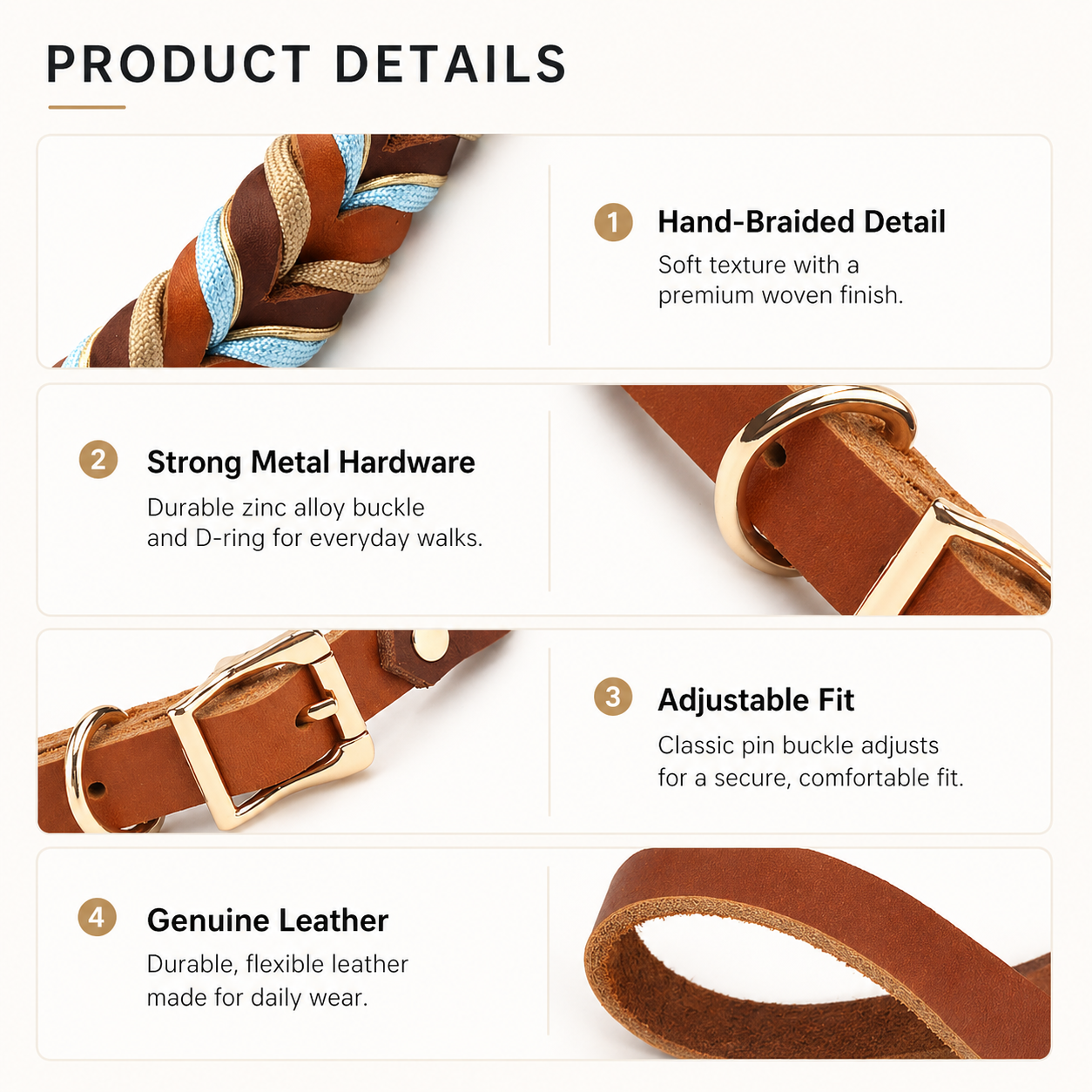 The Heritage Set — Hand-Braided Leather Collar & Lead
