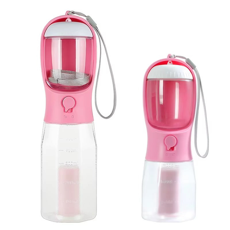 3-in-1 Travel Bottle: Water, Food & Poop Bag Dispenser