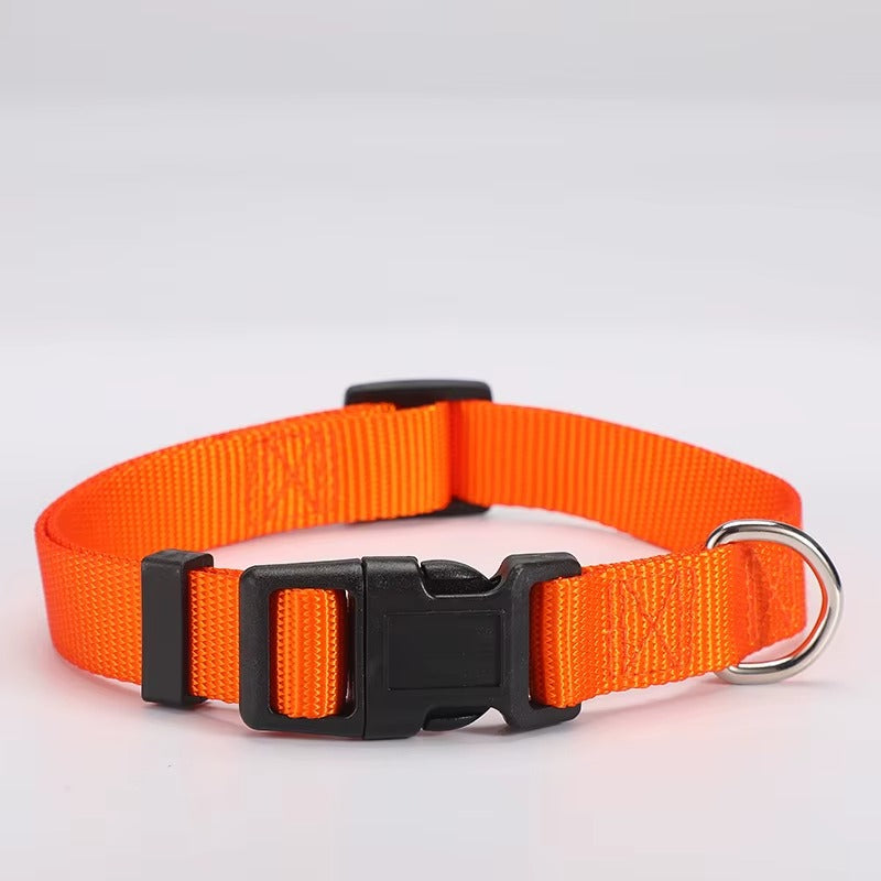 Lightweight Nylon Dog Collar, Soft Adjustable Everyday Collar in 7 Colours
